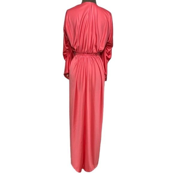 HALSTON IV Vintage Coral Wrap Dress With MatchingVersatile Sash/Wrap NWT - Picture 4 of 16